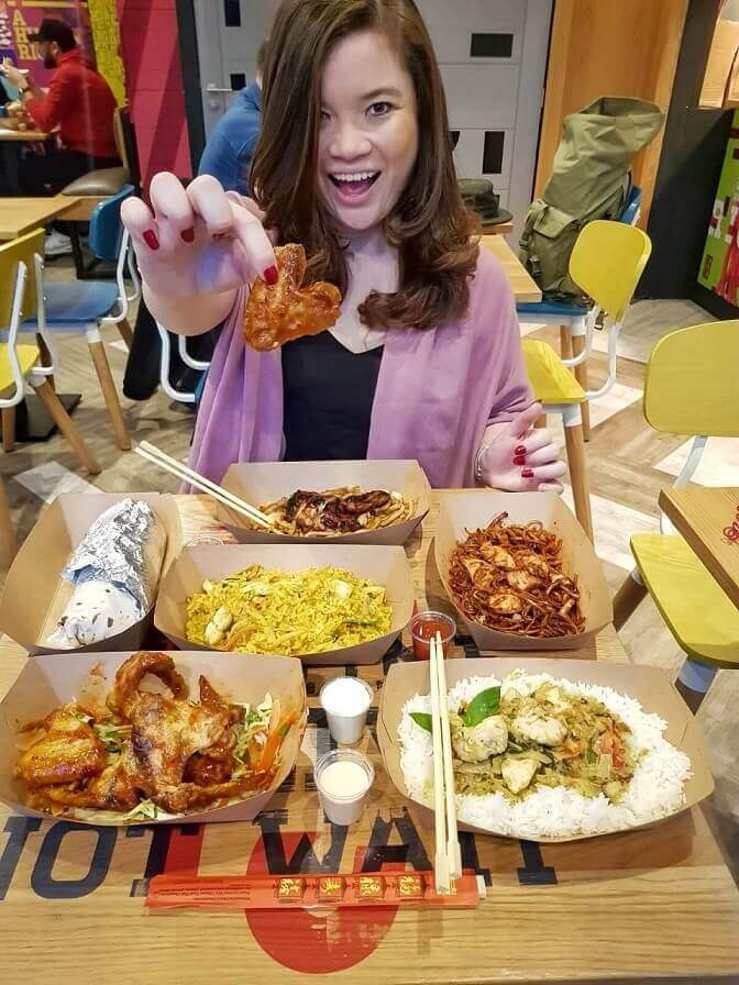 Courtney from Heywhatsupcourtney with an array of dishes from Canaca in Newcastle Upon Tyne. Dishes include Nasi Goreng, Chicken Gyros, Thai Green Curry and Chicken Wings
