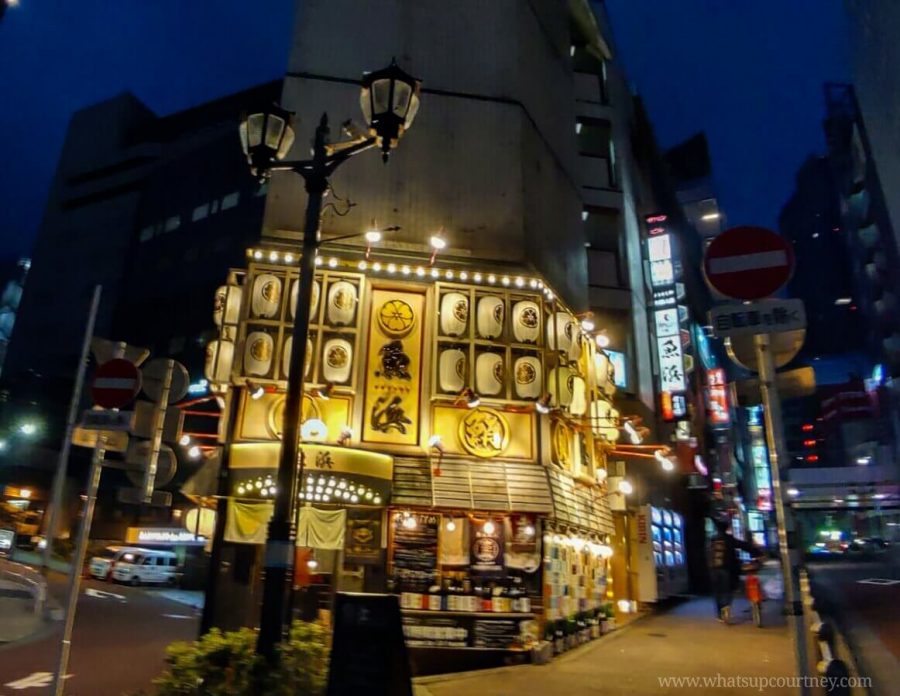 One of many ramen restaurants located at Roppongi area in Tokyo Japan - they light up at night!
