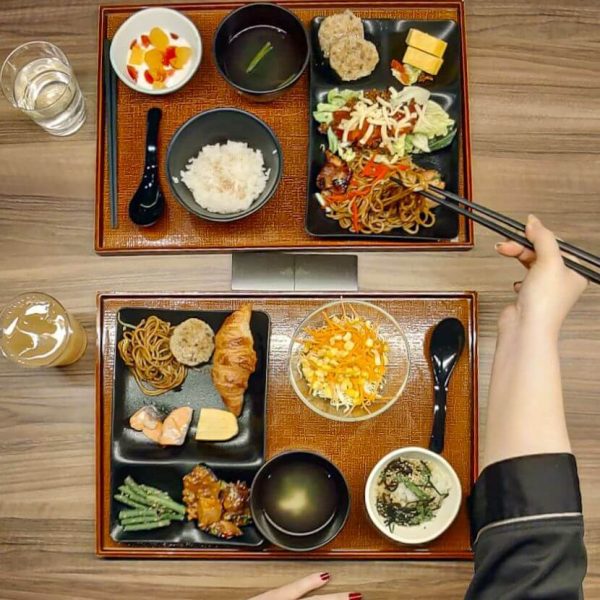 Traditional Japanese breakfast at Candeo Hotels Osaka Namba Japan whatsupcourtney