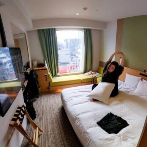 View of the big room in Candeo Hotels Shimbashi in Tokyo whatsupcourtney