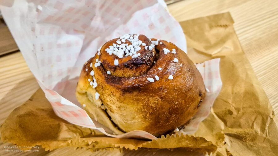 Cinnamon bun Midsommar cafe grainger market, one of the best bakeries in Newcastle Upon Tyne