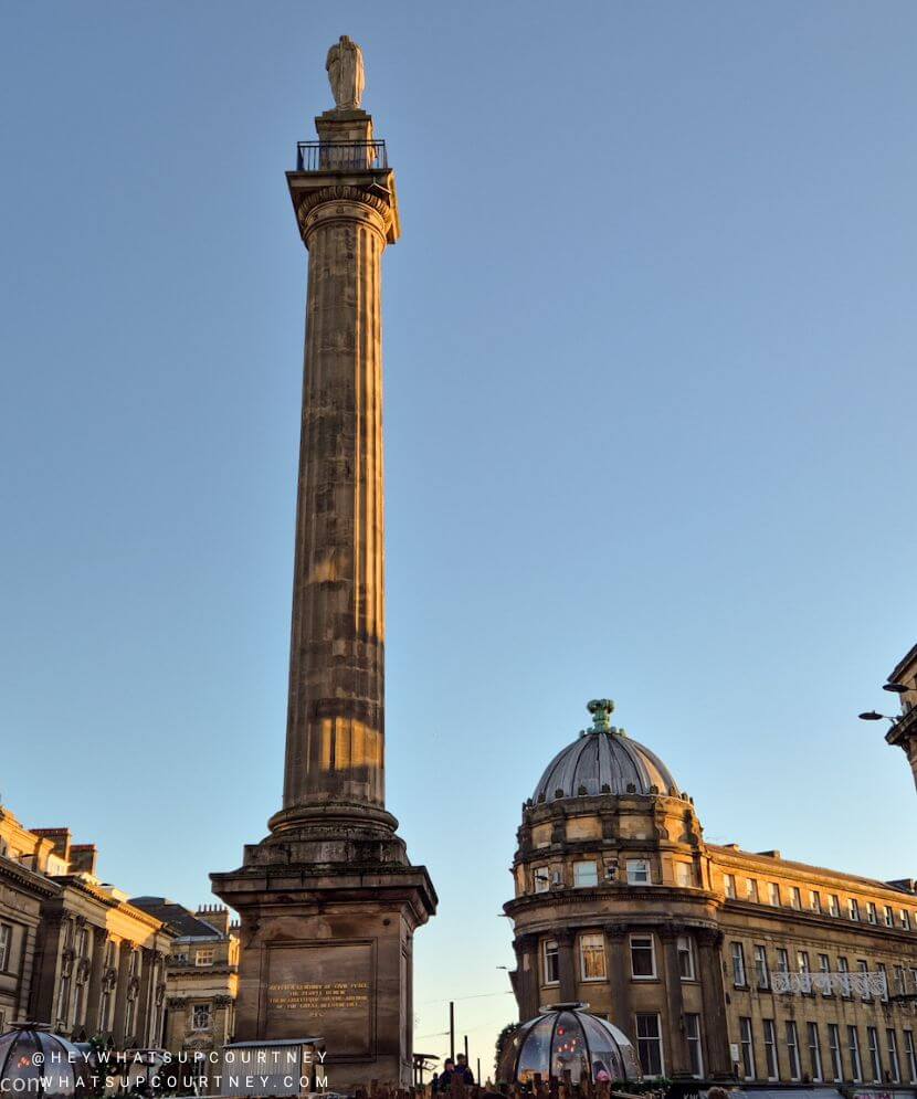 Grey street monument daytime in Newcastle Upon Tyne whatsupcourtney