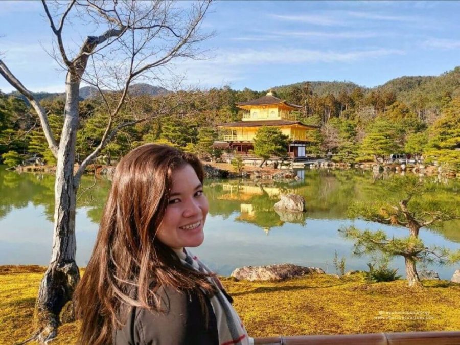 a view of the kinkaku-ji Golden Pavilion Kyoto from the main viewing area