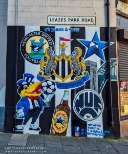Newcastle United Mural at leazes park road in Newcastle upon tyne whatsupcourtney
