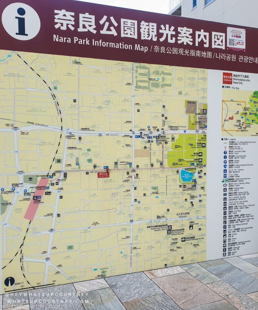 Map of Nara Park in Japan