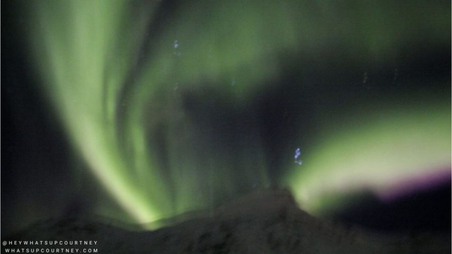 Green hue Northern lights in Tromso Norway, part of Tromso norway travel guide