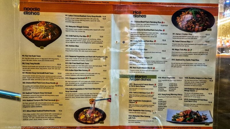 Menu at Chilli Padi Newcastle: Noodle Dishes, Rice Dishes, and vegan/veg dishes