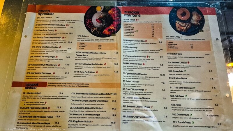 Menu at Chilli Padi: Chef's special, starters, Claypot dishes