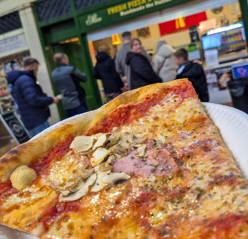Pizza slice from Slice in Grainger market whatsupcourtney