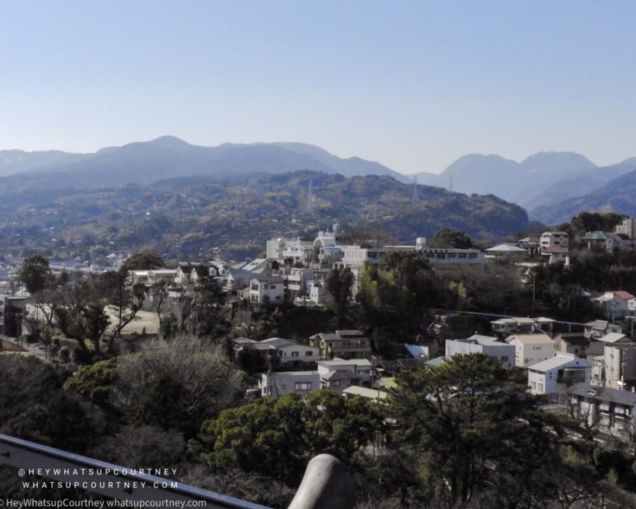 View of Odawara from the top of Odawara Castle in Japan