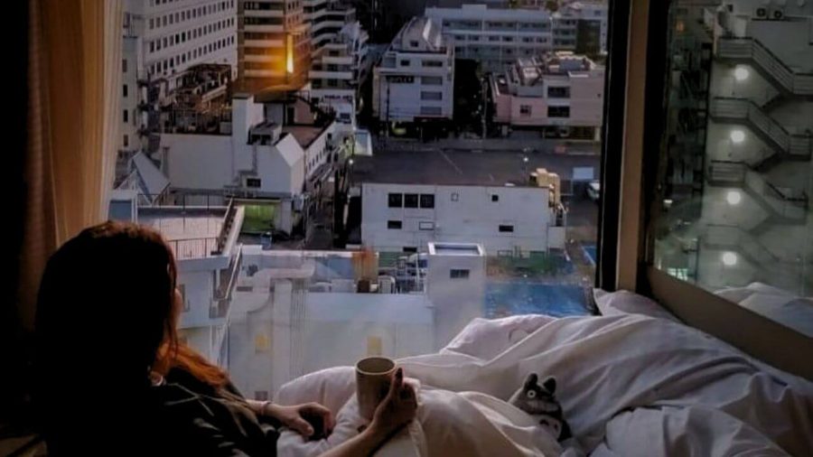 Courtney at candeo hotel enjoying the view