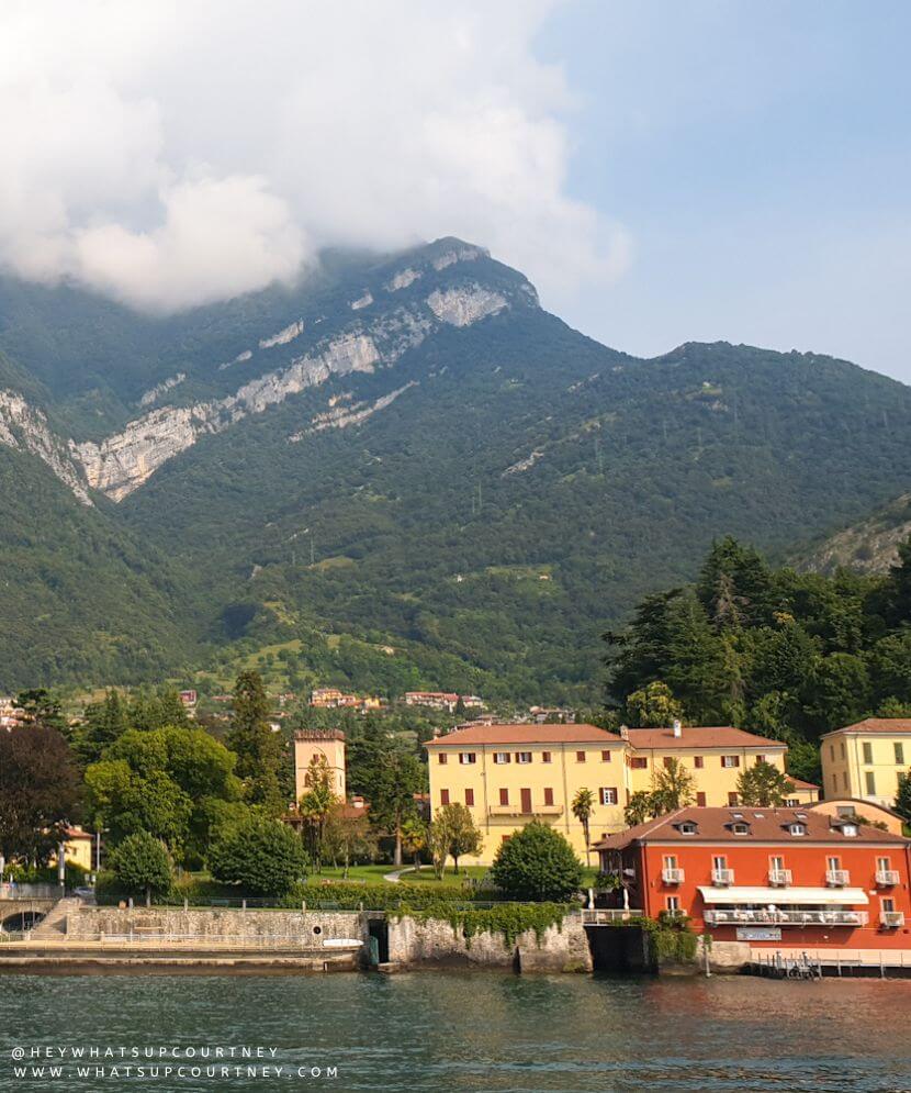 View of Como city from the ferry on lake como