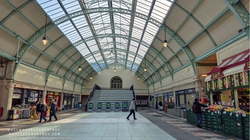 Grainger market refurbed roof and skylight with new stairs in newcastle upon tyne