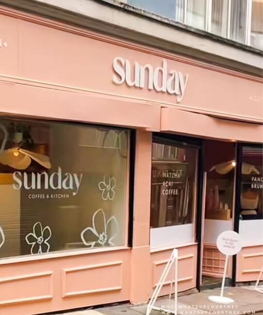 The outside facade of the Sunday Coffee and kitchen at the Bigg Market in Newcastle