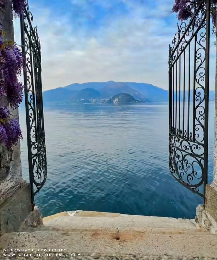 Villa Cipressi gates to the lake in Varenna lake como italy