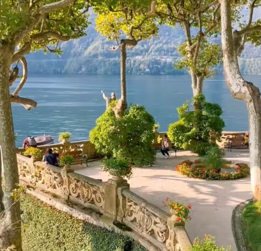 The famous spot featured in starwars in Villa del Balbianello lake como