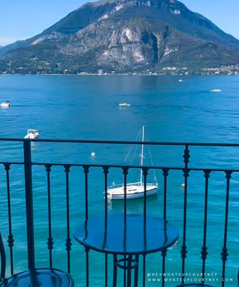 Hotel Albergo Milano in Varenna balcony table view of lake como
