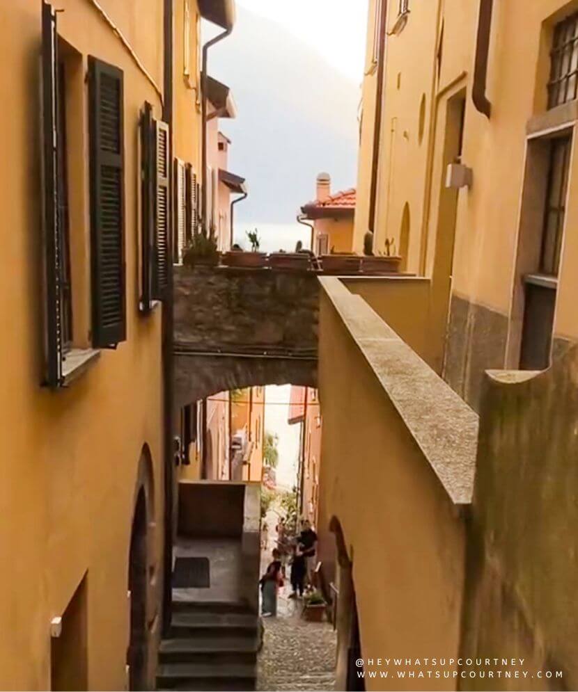 Alleyway in Varenna town in Lake Como