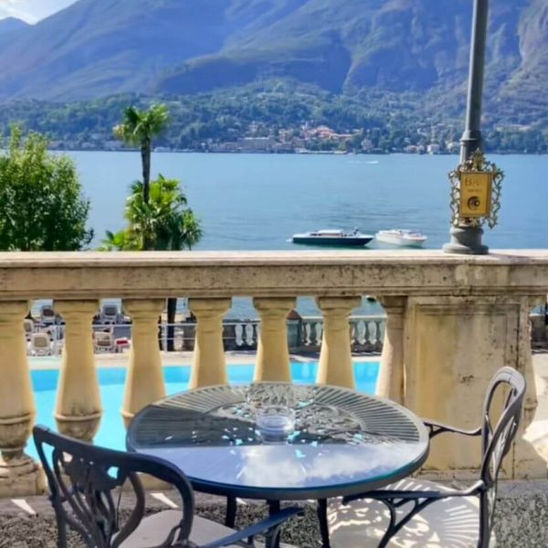Table for two with a view of the pool, Lake Como as part of where to stay in Bellagio Lake Como