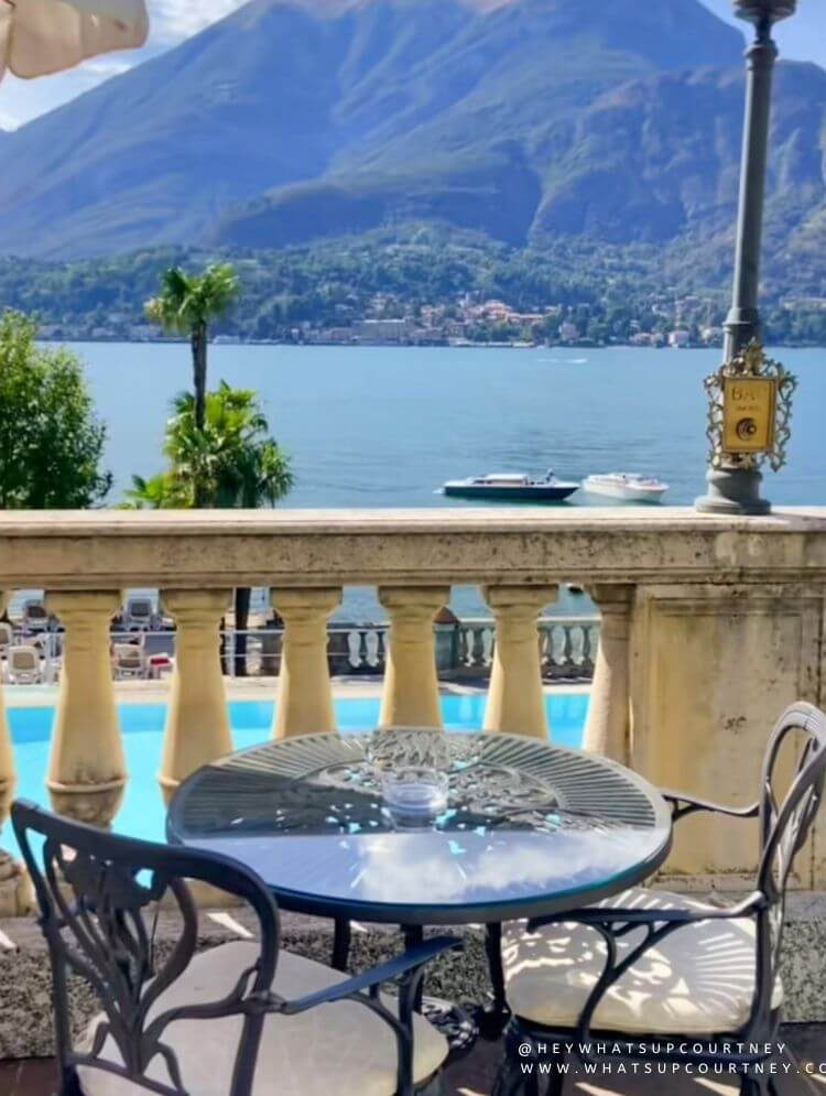 Table for two with a view of the pool, Lake Como as part of where to stay in Bellagio Lake Como