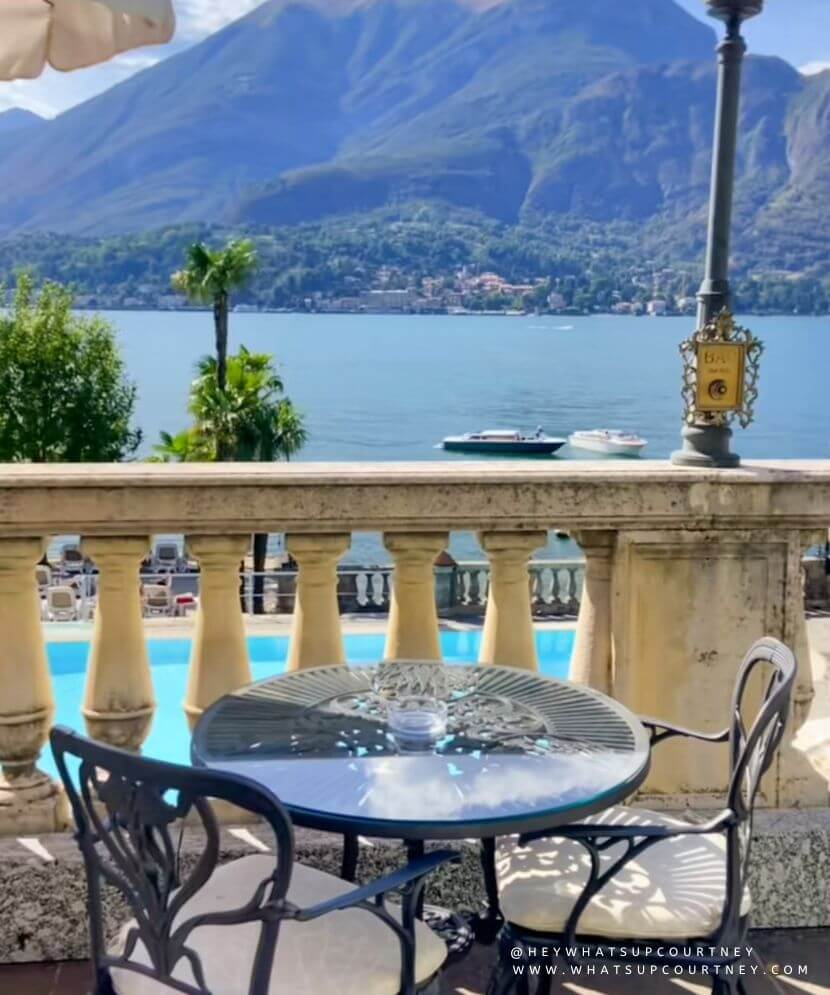 Table for two with a view of the pool, Lake Como as part of where to stay in Bellagio Lake Como