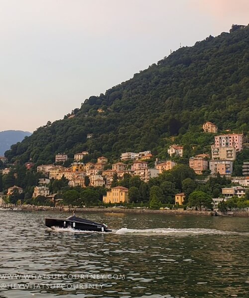 Lake como private boat como city
