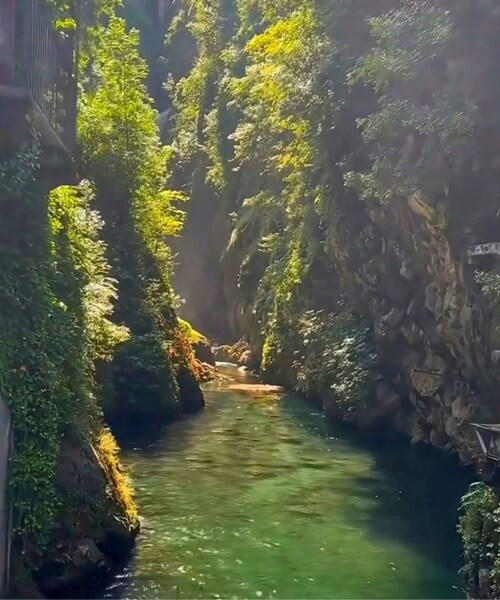 Swimming gorge in Nesso in Lake Como Italy