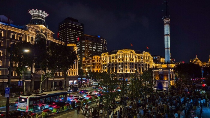The Bund at night skyline