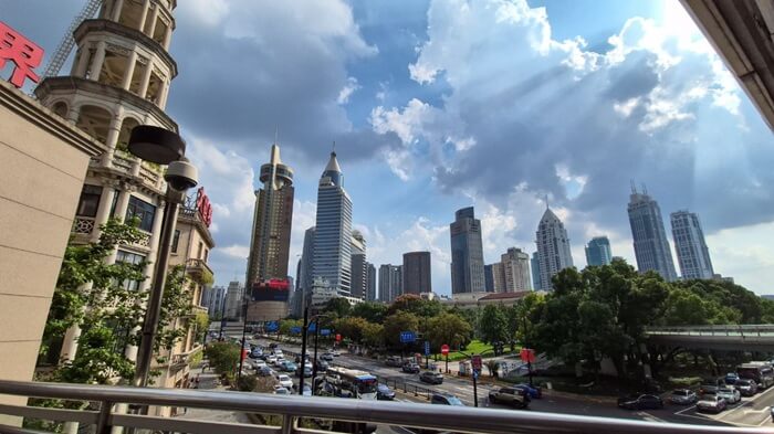 View of the business district shanghai from the metro