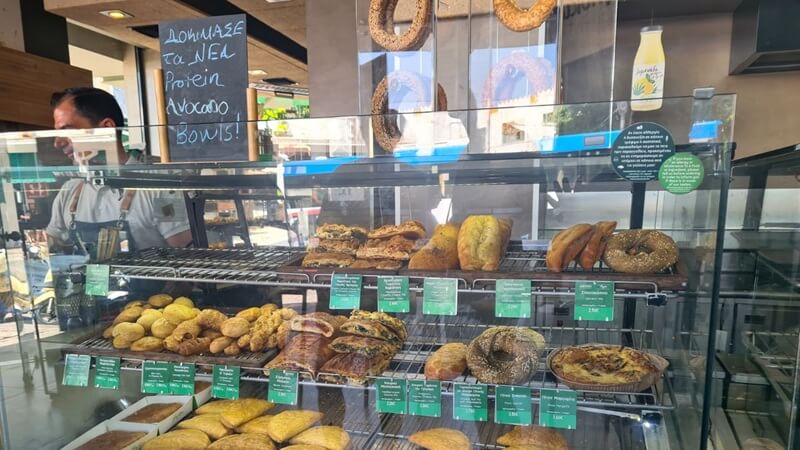 Greek bakery in Rhodes Greece