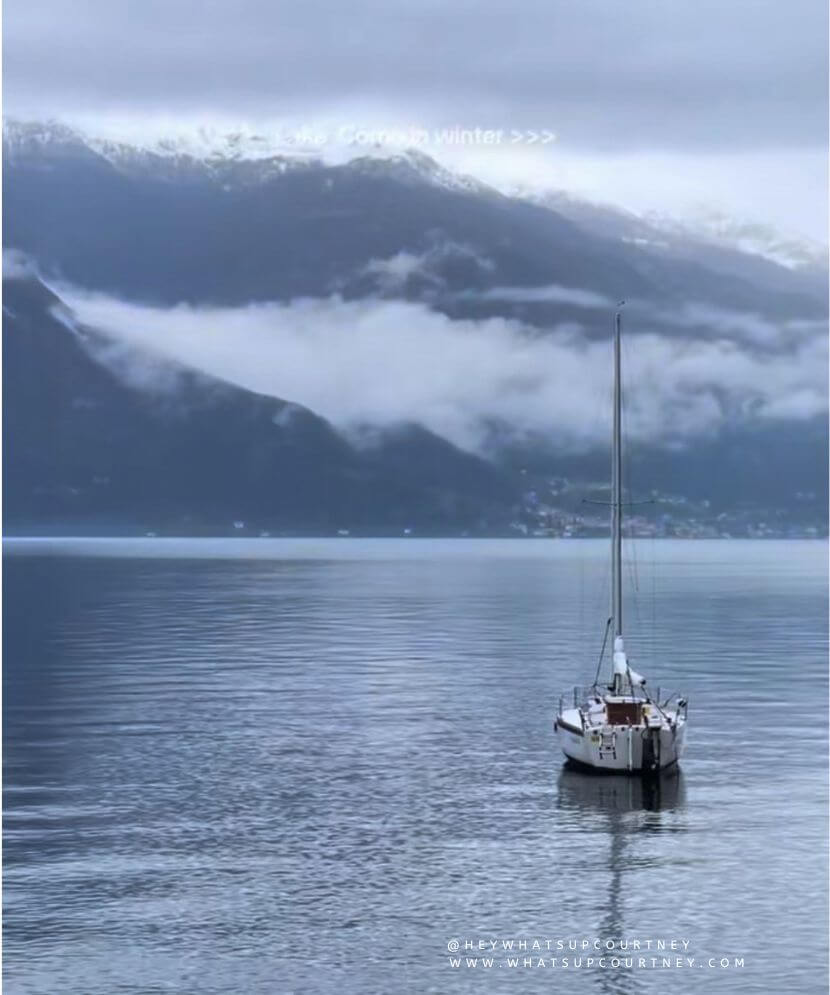 Misty winter morning in Lake Como