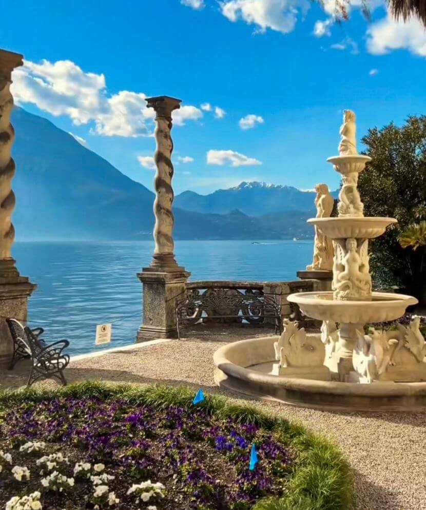 Villa Monastero fountain in lake como