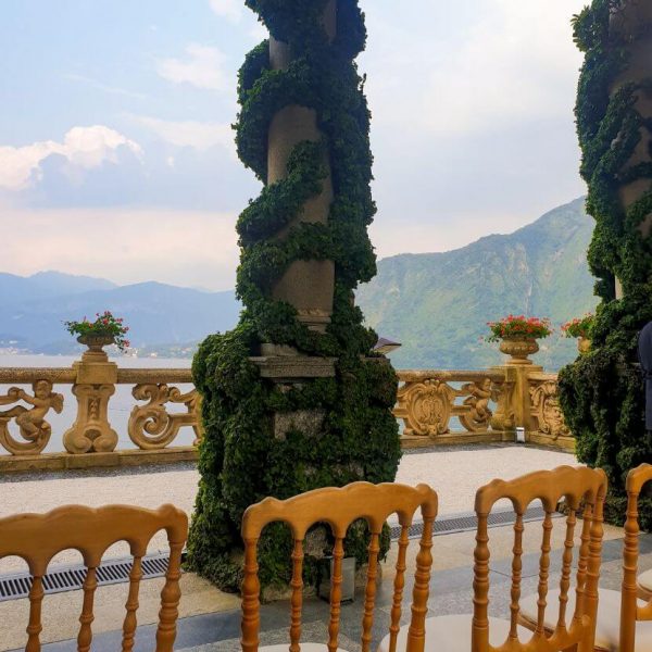 Wedding at Villa Del Babianello Loggia arches and wedding seats