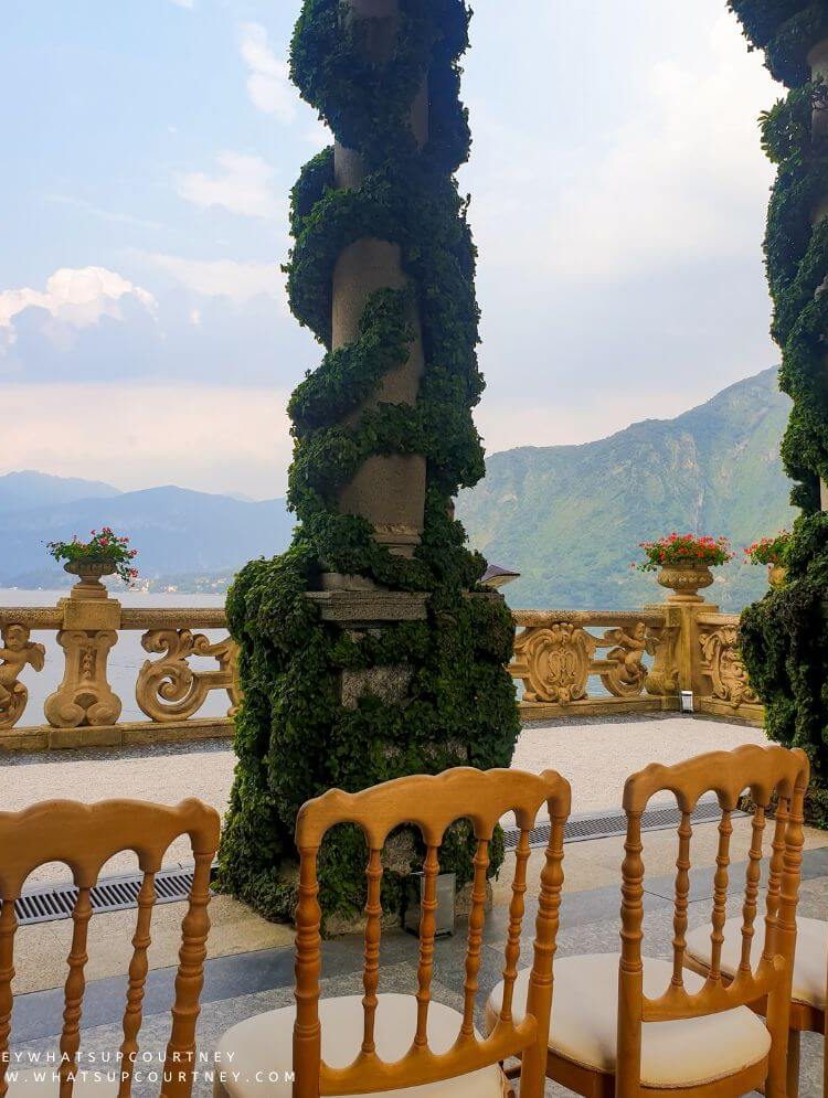 Wedding at Villa Del Babianello Loggia arches and wedding seats