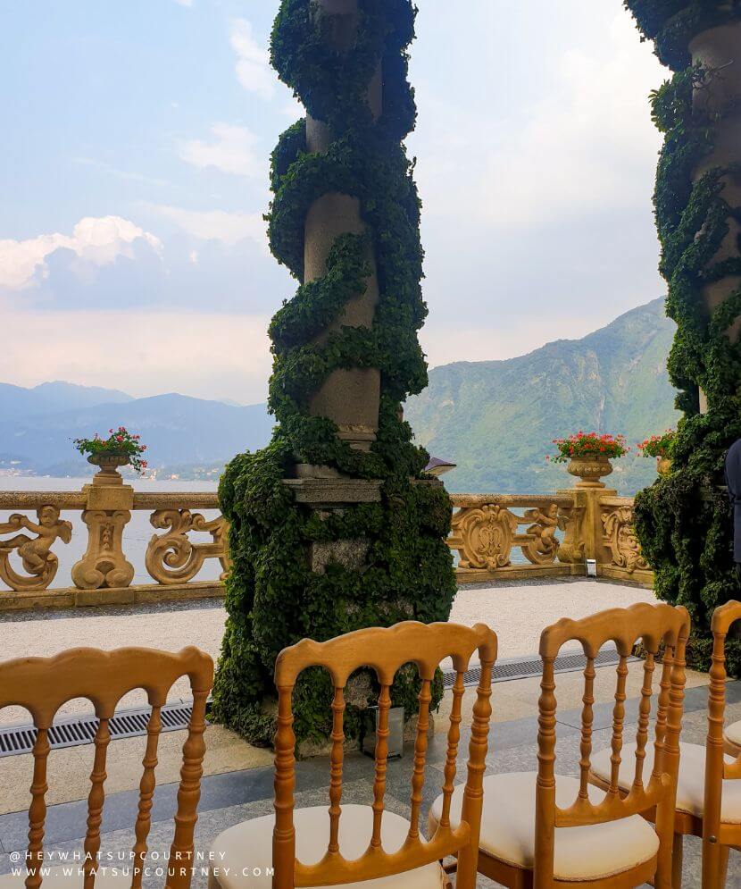 Wedding at Villa Del Babianello Loggia arches and wedding seats