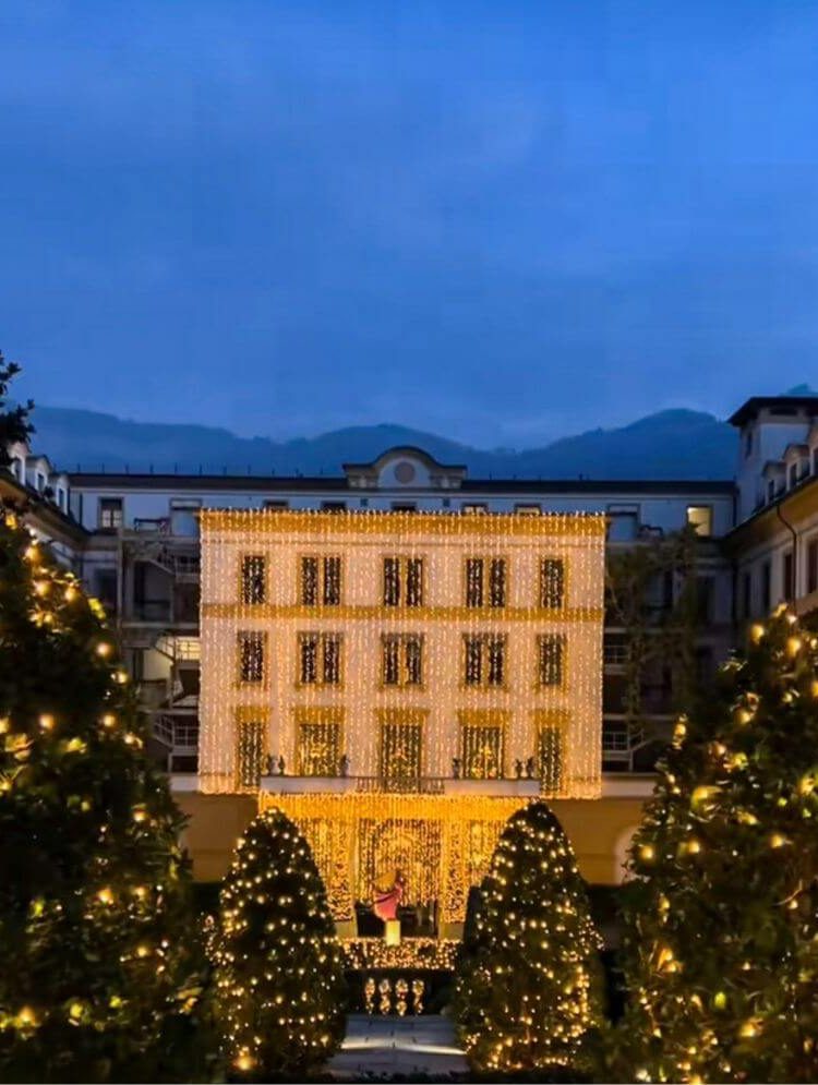Villa Winter lights in Lake Como