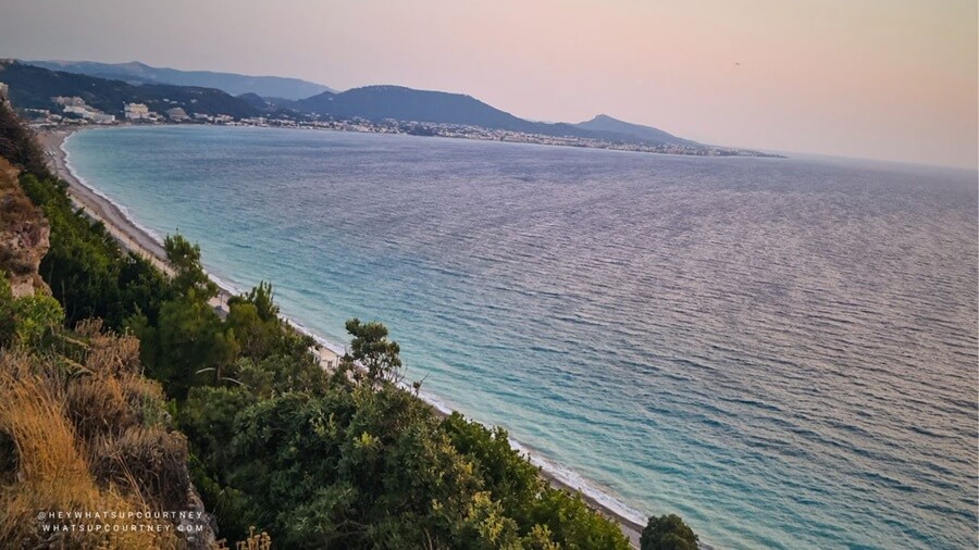 beach and coastline in rhodes greece