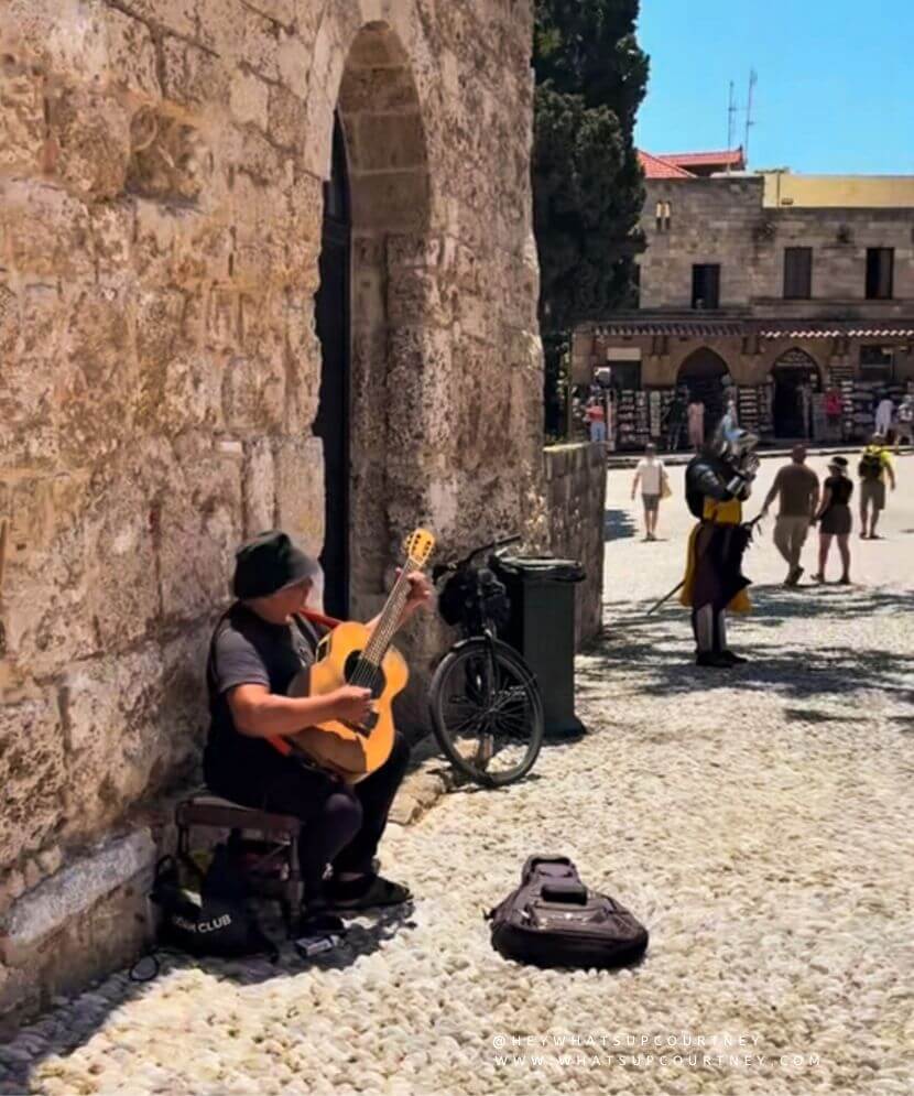 busker at Rhodes Old Town
