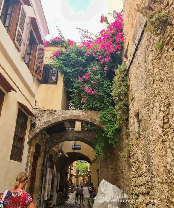 inside medieval walls rhodes old town greece