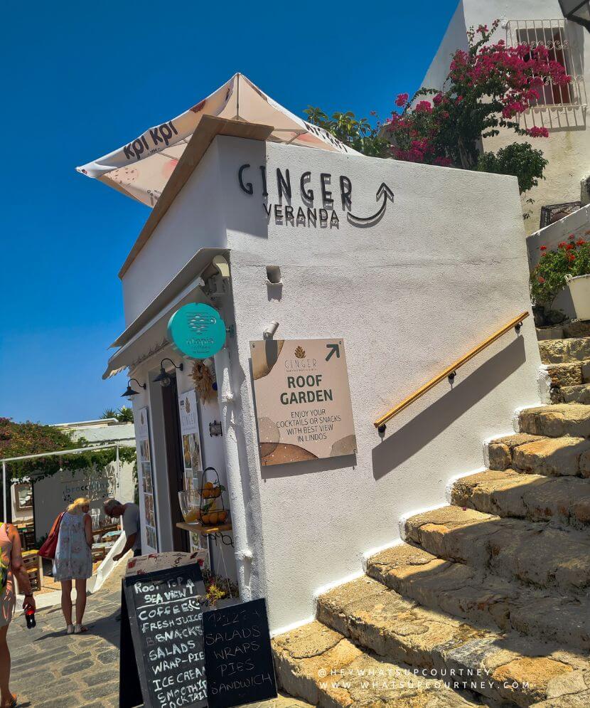 Ginger veranda rooftop restaurant in lindos village