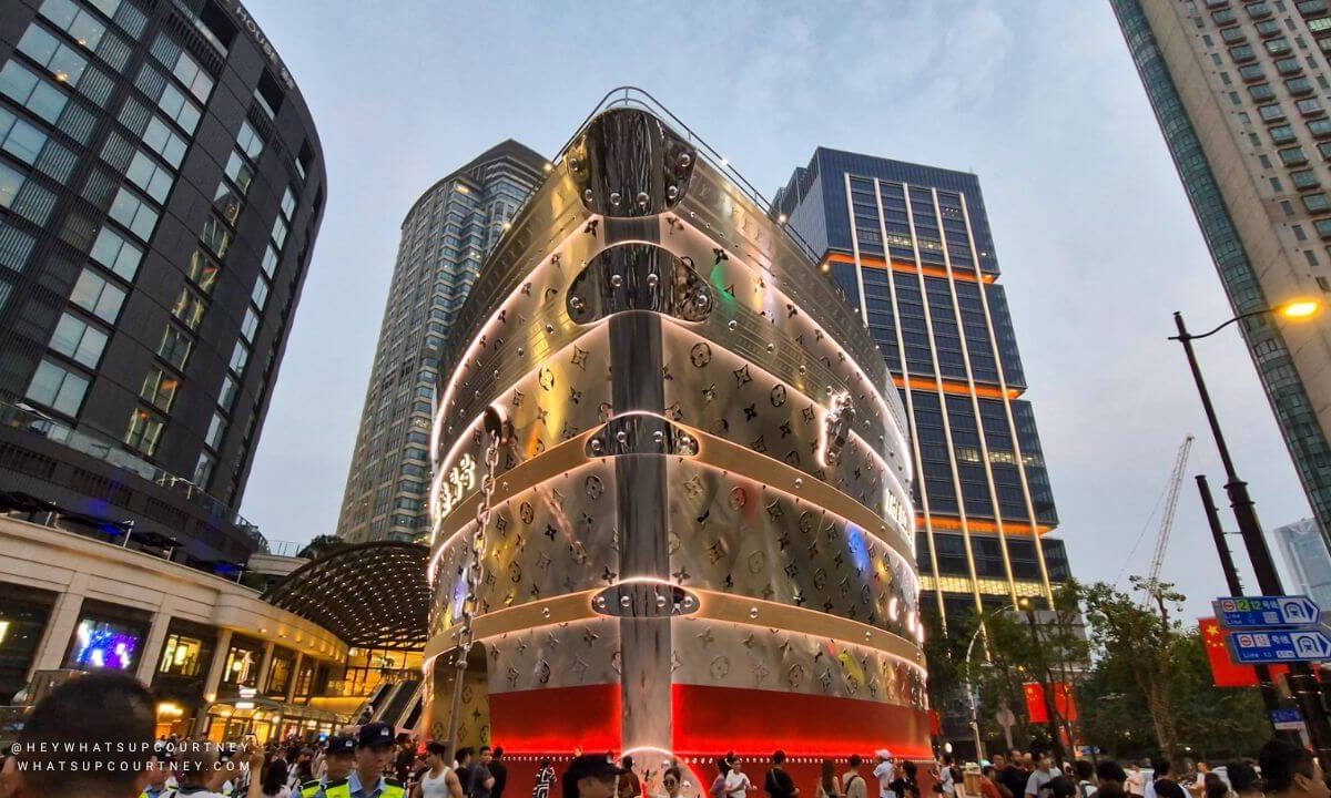 Louis Vuitton ship in middle of Shanghai China, one of the things to visit in shanghai