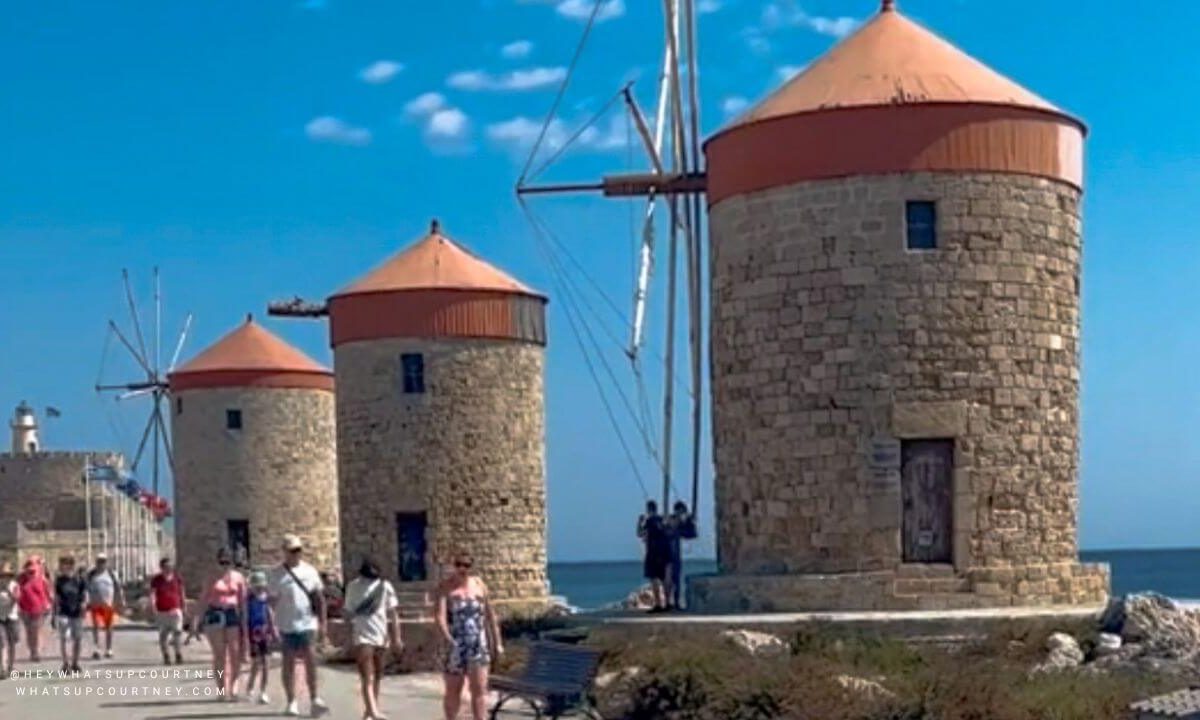 Rhodes Old Town free walking tour, windmills are part of the route and more