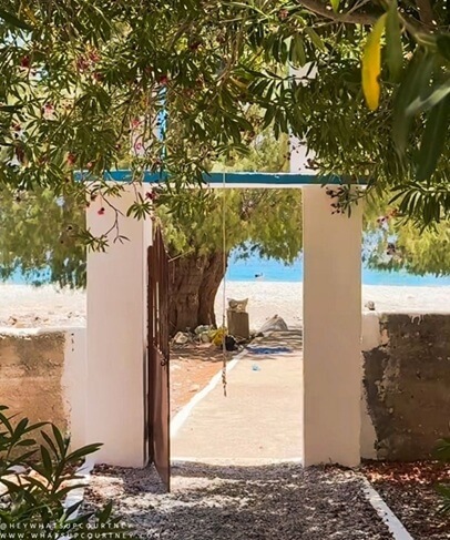 gateway leading to the beach in symi rhodes