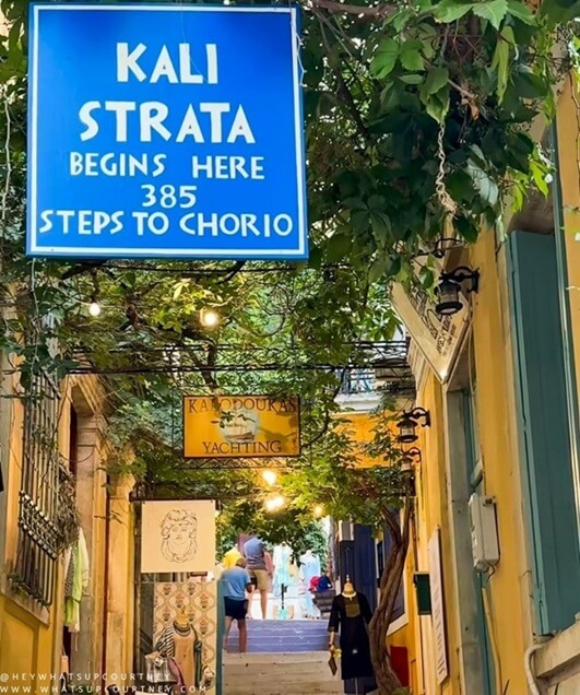 Kali strata steps to Chorio in Symi island